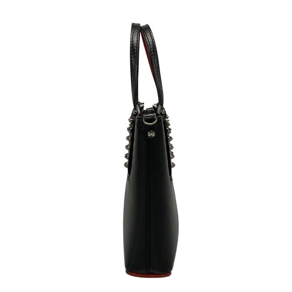 Auth CHRISTIAN LOUBOUTIN Cabata N/S Mini Black Red Leather Rubber Tote Bag - Picture 5 of 16